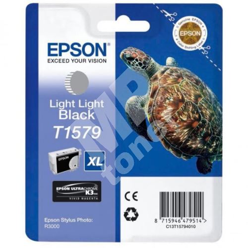 Cartridge Epson Stylus Photo R3000, C13T15794010, light light black, originál 1