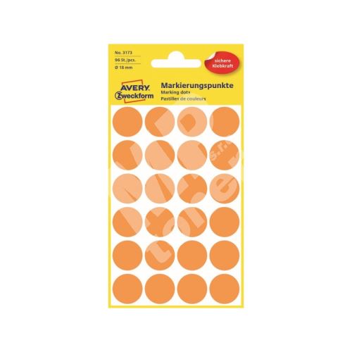 Etikety na ruční popis kolečko průměr 18 mm - světle oranžové - 3173 1
