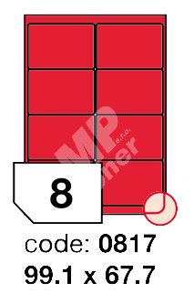 Samolepící etikety Rayfilm Office 99,1x67,7 mm 300 archů, fluo červená, R0132.0817D 1