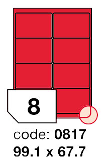Samolepící etikety Rayfilm Office 99,1x67,7 mm 300 archů, fluo červená, R0132.0817D
