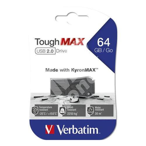 64GB Verbatim ToughMAX, USB flash disk 2.0, 49332, černý 1