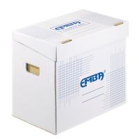 Box archivní Emba 350-240-300, bílý úložný box na tři pořadače