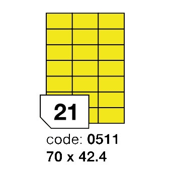 Samolepící etikety Rayfilm Office 70x42,4 mm 300 archů, matně žlutá, R0121.0511D