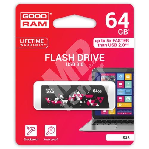 Goodram UCL3 64GB, USB flash disk 3.0, černá 1