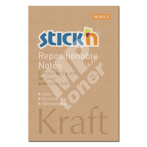 Samolepící bloček Stick n Kraft, 76x51 mm, 100 lístků 1