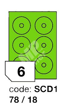 Samolepící etikety Rayfilm Office průměr 78/18 mm 300 archů, fluo zelená, R0130.SCD1D 1