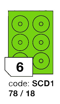Samolepící etikety Rayfilm Office průměr 78/18 mm 300 archů, fluo zelená, R0130.SCD1D