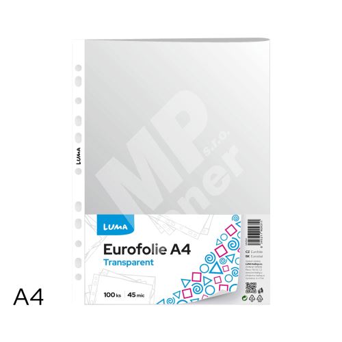 Prospektový obal s eurozávěsem Luma A4, 45 mic, lesklý, 100ks 1