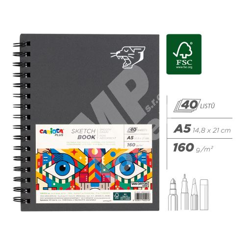 Skicovací blok Carioca Plus, A5, 160g, 40 listů 1