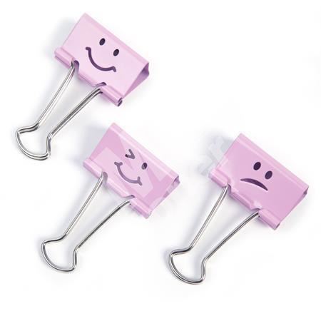 Klipy na dokumenty Rapesco Emoji, 19 mm, růžová 1