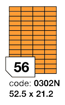 Samolepící etikety Rayfilm Office 52,5x21,2 mm 300 archů, fluo oranžová, R0133.0302ND