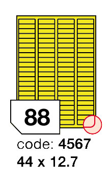 Samolepící etikety Rayfilm Office 44x12,7 mm 300 archů, matně žlutá, R0121.4567D