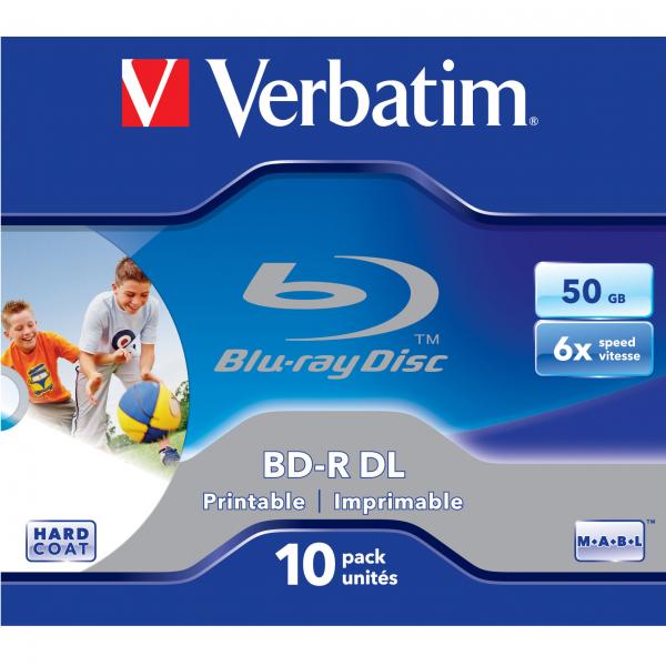50GB Verbatim BD-R DL, printable, jewel, 43736, 6x, 1ks