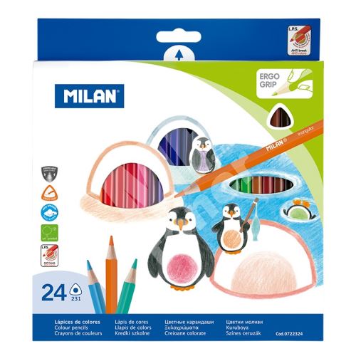 Pastelky Milan trojhranné 0722324,  24ks 1