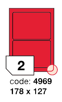 Samolepící etikety Rayfilm Office 178x127 mm 300 archů, fluo červená, R0132.4969D