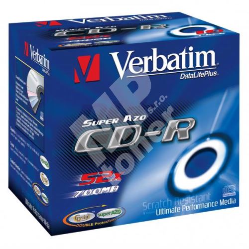 Verbatim CD-R, DataLife PLUS, 700 MB, Crystal, jewel box, 43327, 52x, 10-pack 1