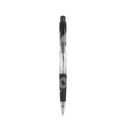 Kuličkové pero Spoko S0112, průhledné, černá náplň, černé 1