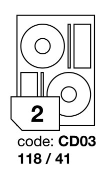 Samolepící etikety Rayfilm Synthetic průměr 118/41 mm 300 archů, polyesterové, R0502.CD03D