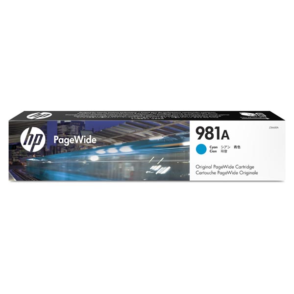 Inkoustová cartridge HP J3M68A, PageWide Enterprise Color 556, cyan, No. 981, originál