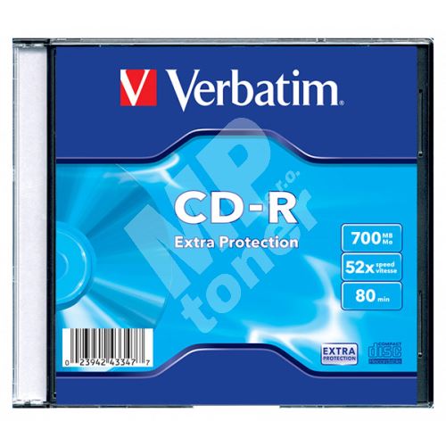 Verbatim CD-R, 43347, DataLife, 1-pack, 700MB, Extra Protection, 52x, 80min 1