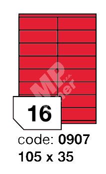 Samolepící etikety Rayfilm Office 105x35 mm 300 archů, matně červená, R0122.0907D 1