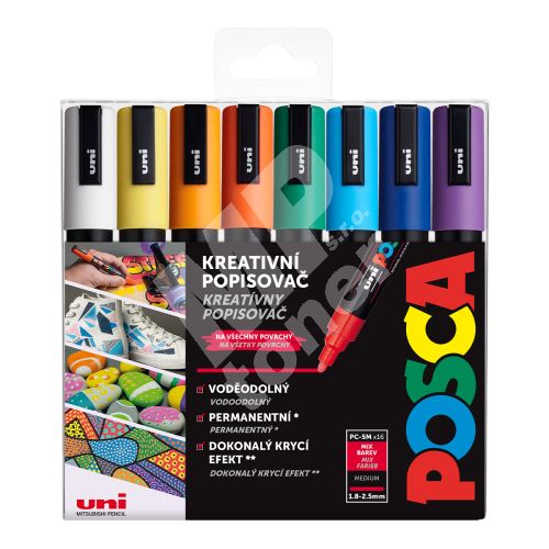 Uni Posca sada akrylových popisovačů PC-5M, 16 ks, mix barev 1