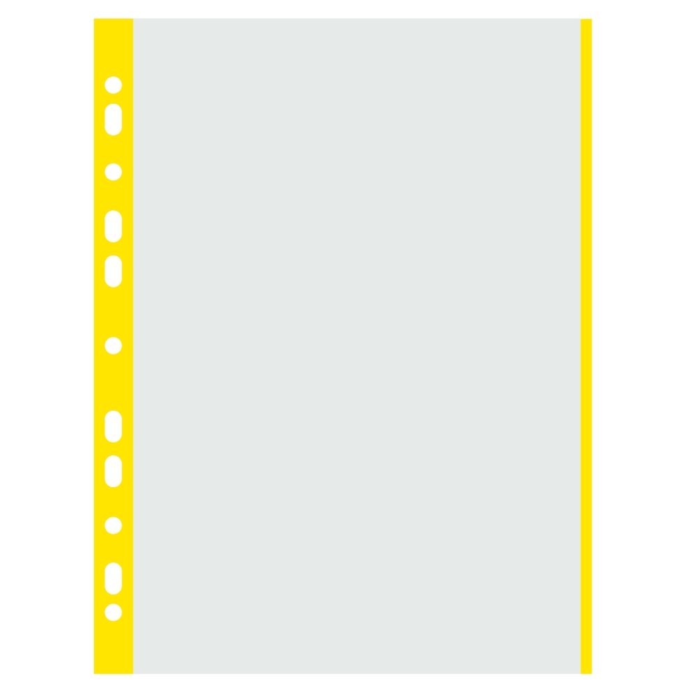 Prospektový obal Donau matný A4, PP, 40 µm, žlutý okraj, 100 ks