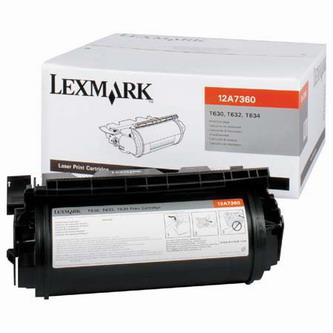 Toner Lexmark T630, T632, T634, X630, X632e, černá, 12A7360, originál