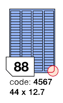 Samolepící etikety Rayfilm Office 44x12,7 mm 300 archů, matně modrá, R0123.4567D