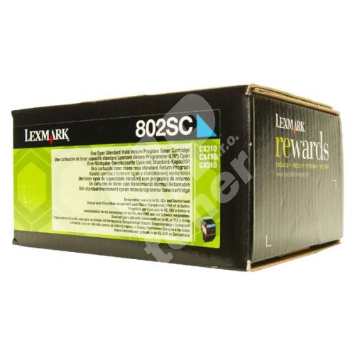 Toner Lexmark 80C2SC0, cyan, originál 1