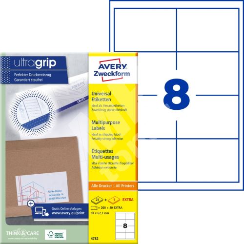 Samolepící etikety Ultragrip 97 x 67,7 mm, 30 listů A4 4782 1