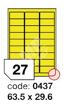 Samolepící etikety Rayfilm Office 63,5x29,6 mm 300 archů, fluo žlutá, R0131.0437D 1