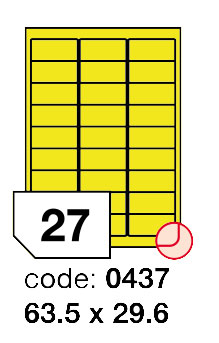 Samolepící etikety Rayfilm Office 63,5x29,6 mm 300 archů, fluo žlutá, R0131.0437D