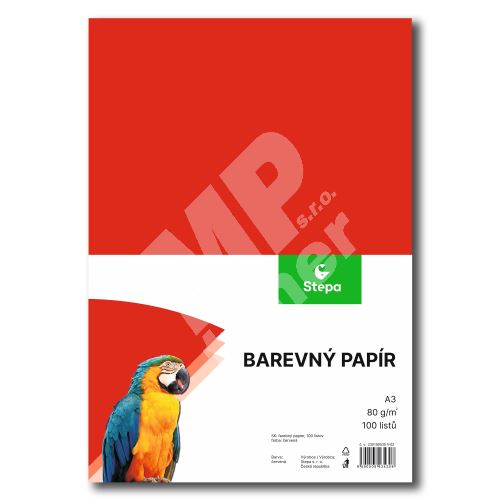 Náčrtkový papír barevný červený A3, 100 listů 2