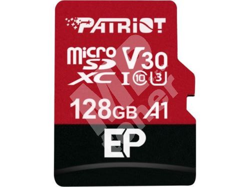 Patriot 128GB microSDXC V30 A1, class 10 U3 100/80MB/s + adapter 1