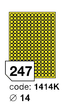 Samolepící etikety Rayfilm Office průměr 14 mm 300 archů, fluo žlutá, R0131.1414KD