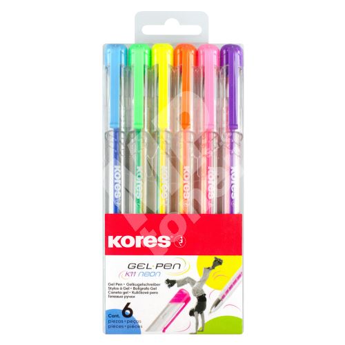 Kuličkové pero Kores K11 Pen Neon, sada 6 barev 1