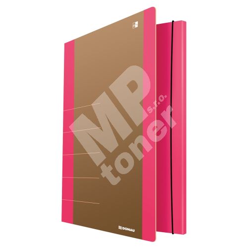 Donau Life spisové desky s gumičkou A4, karton, neonově růžové 1