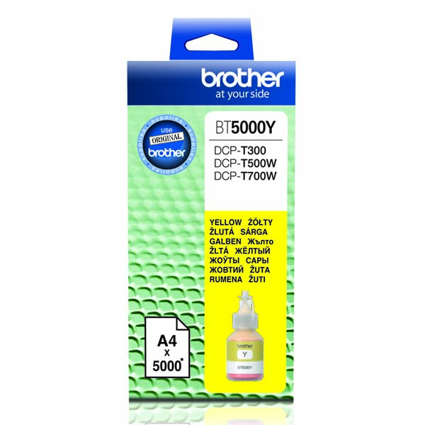 Inkoustová cartridge Brother BT-5000Y, DCP-T300, DCP-T500W, yellow, originál