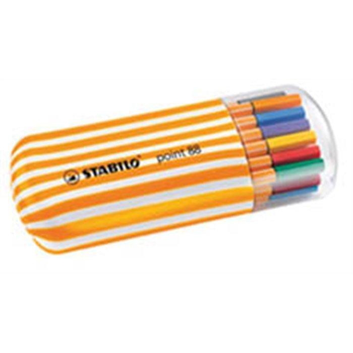 Liner Point STABILO 88 Twister Zebrui, 0,4mm, v oválném plastovém obalu, 20 barev