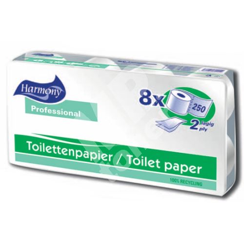 Papír toaletní Harmony Professional, 2 vrstvy, bílé 50% (8) 1