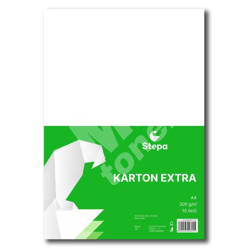 Barevný karton Extra 300g A4, 10listů, bílý 1