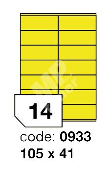 Samolepící etikety Rayfilm Office 105x41 mm 300 archů, fluo žlutá, R0131.0933D 1