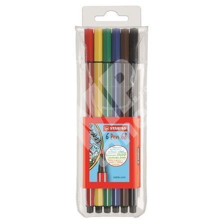 Fixy Stabilo Pen 68, sada, 6 barev, 1mm 1
