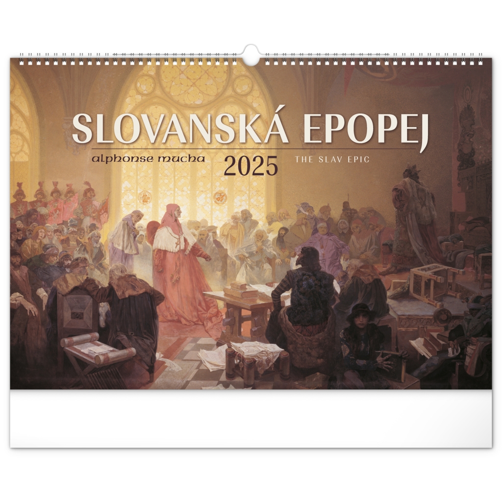 Nástěnný kalendář Notique Slovanská epopej, Alfons Mucha 2025, 48 x 33 cm