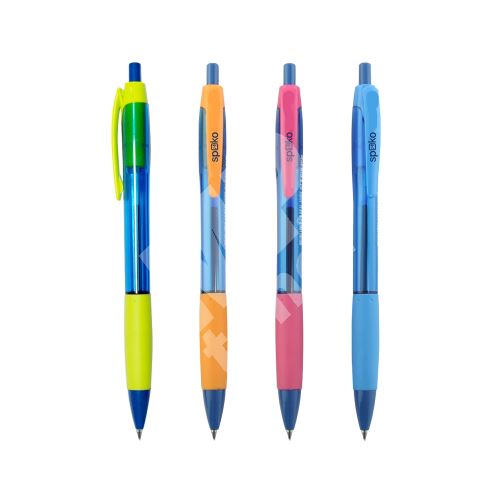 Spoko kuličkové pero Aqua, modrá náplň, mix barev 1