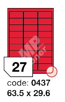 Samolepící etikety Rayfilm Office 63,5x29,6 mm 300 archů, matně červená, R0122.0437D 1
