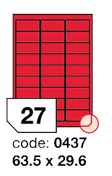 Samolepící etikety Rayfilm Office 63,5x29,6 mm 300 archů, matně červená, R0122.0437D