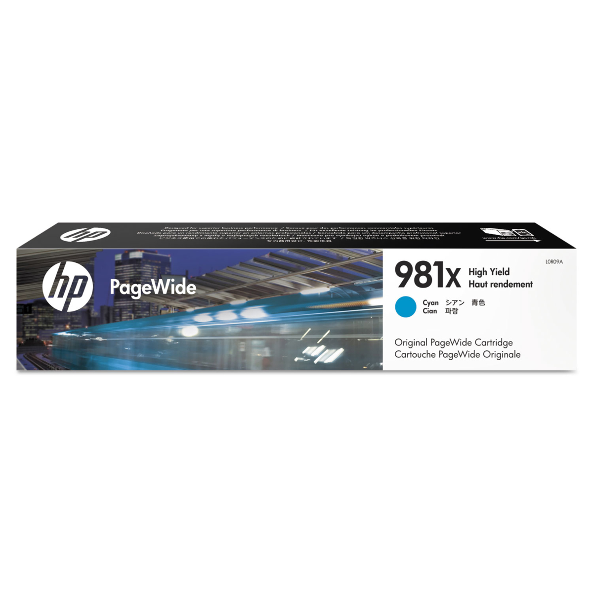 Inkoustová cartridge HP L0R09A, PageWide Enterprise color 556, cyan, No. 981X, originál
