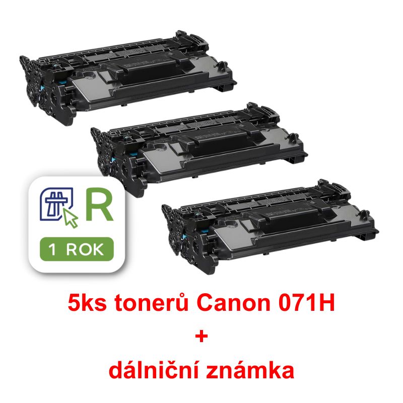 5ks kompatibilní toner Canon CRG 071H MP print + dálniční známka